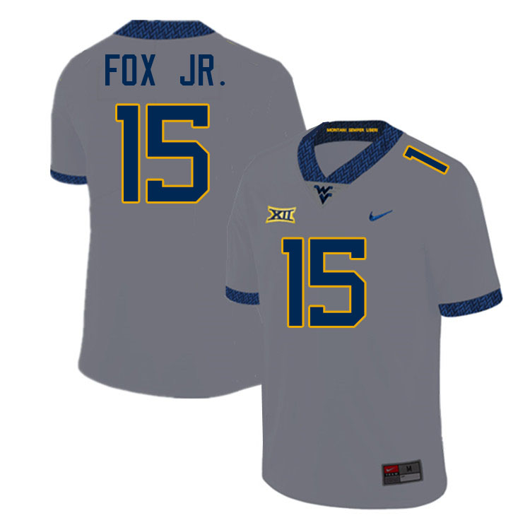 Scotty Fox Jr. WVU Jersey,West Virginia Mountaineers #15 Scotty Fox Jr. Jersey Youth College-Grey